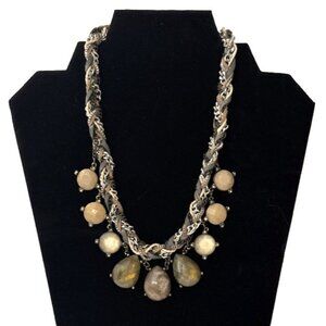 NWT!! LOFT Necklace Chunky Stone Pendant Adjustable Length